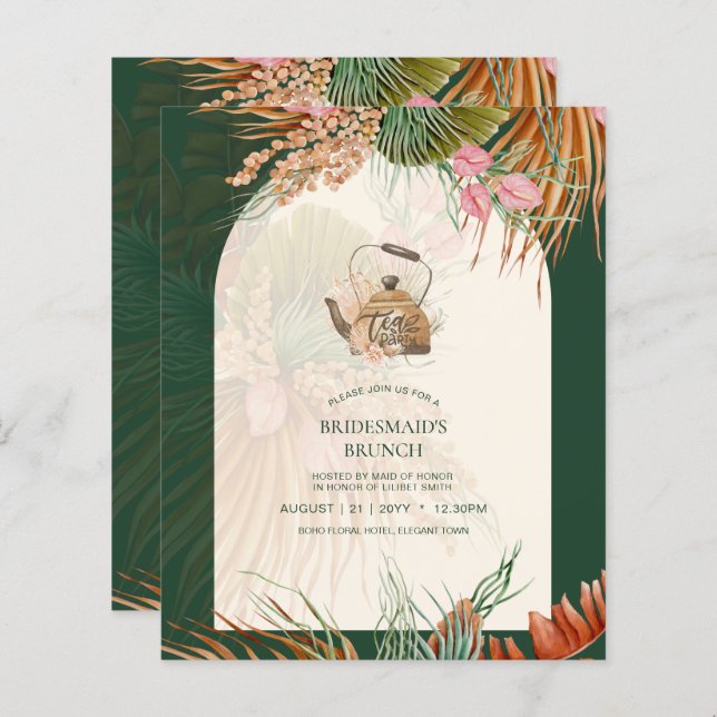 BUDGET Boho TEA PARTY Pampas Grass Vrijgezellenfee (Voorkant / Achterkant)