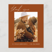 Budget Boho Terracotta Bruiloft Dank u Kaarten (Voorkant)