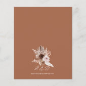 Budget Boho Terracotta Floral Wedding Uitnodiging (Achterkant)