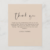 Budget Boho Terracotta Mariage Merci Cartes (Dos)