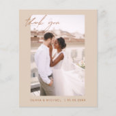 Budget Boho Terracotta Mariage Merci Cartes (Devant)