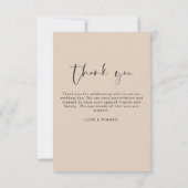 Budget Boho Terracotta Mariage Merci Cartes (Dos)