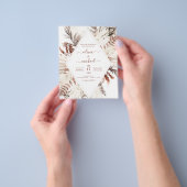 Budget Boho Terracotta Pampas Grass Beige Wedding Flyer (Hand)
