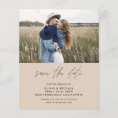 Budget Boho Typografie Save the Date Foto (Achterkant)