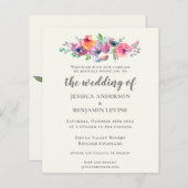 Budget Boho Waterverf Flowers Elegant Wedding (Voorkant / Achterkant)
