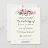 Budget Boho Waterverf Flowers Elegant Wedding (Voorkant)