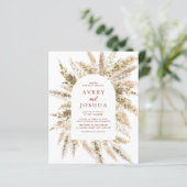 Budget Boho Waterverf Pampas Grass Bruiloft (Staand voorkant)