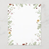 Budget Boho Wildbloemen Baby Brunch Uitnodiging (Achterkant)