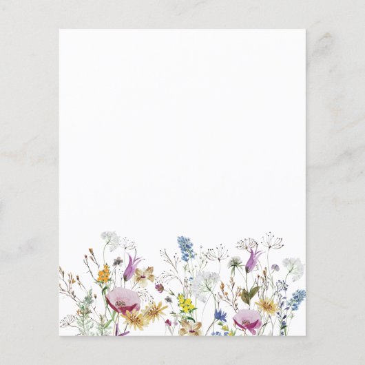 Budget Boho Wildflower 1e Verjaardag Uitnodiging (Achterkant)