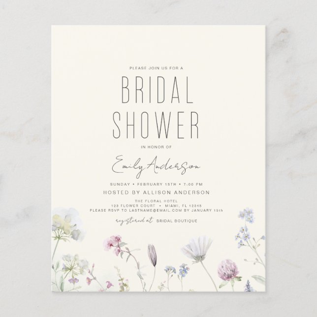 Budget Boho Wildflower Bridal Shower (Voorkant)