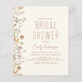 Budget Boho Wildflower Bridal Shower Flyer (Voorkant)