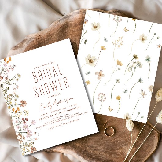 Budget Boho Wildflower Bridal Shower Flyer