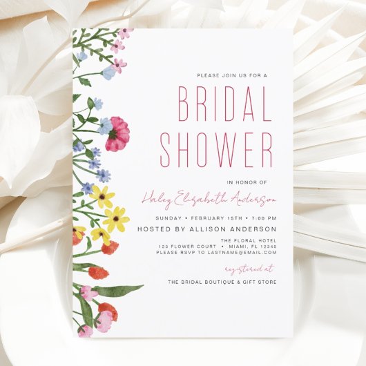 Budget Boho Wildflower Bridal Shower Flyer