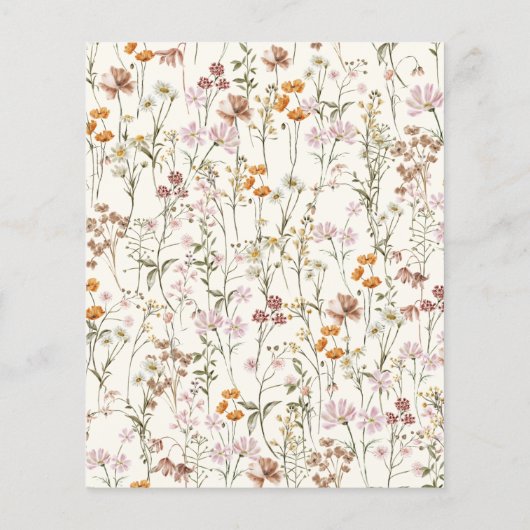 Budget Boho Wildflower Bruiloft Uitnodiging Flyer (Achterkant)