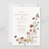 Budget Boho Wildflower Floral Butterfly Wedding Kaart (Voorkant)