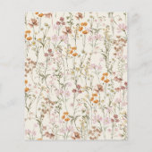 Budget Boho Wildflower Garden Uitnodiging voor een (Achterkant)