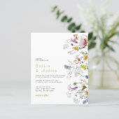 Budget Boho Wildflower Wedding Invitation (Staand voorkant)