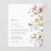 Budget Boho Wildflower Wedding Invitation (Voorkant)
