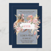 BUDGET Boho Woodland VOS Bloemige Trouw Moderne Kaart (Voorkant / Achterkant)