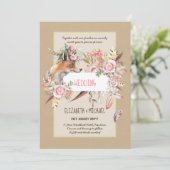 BUDGET Boho Woodland VOS Bloemige Trouw Moderne Kaart (Staand voorkant)