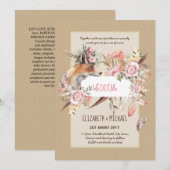 BUDGET Boho Woodland VOS Bloemige Trouw Moderne Kaart (Voorkant / Achterkant)