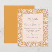 Budget Boho Yellow Floral Baby shower Uitnodiging (Voorkant / Achterkant)