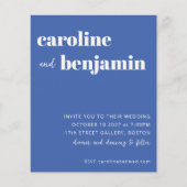 Budget Bold French Blue Moderne Wedding Invitation (Voorkant)
