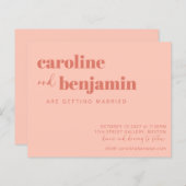 Budget Bold Peach Rust Chic Modern Wedding Invite (Voorkant / Achterkant)