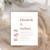 Budget Bold Terracotta Typography Wedding Invite