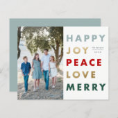 Budget Bold Type Photo Noël Carte (Devant / Derrière)