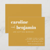 Budget Bold Yellow Chic Modern Wedding Invite (Voorkant / Achterkant)