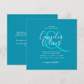 BUDGET Bondi Blue Monochrome bruiloft Kaart (Voorkant / Achterkant)