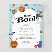 BUDGET Boog Blauw Hey Boo Halloween Kids Verjaarda (Voorkant)