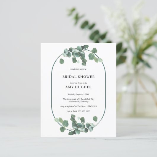 Budget Boog Eucalyptus Groene Bruiloft Feest (Staand voorkant)