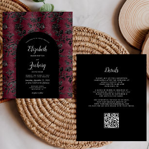 Budget Boog Moody Bordeaux Zwart QR Code Trouwen