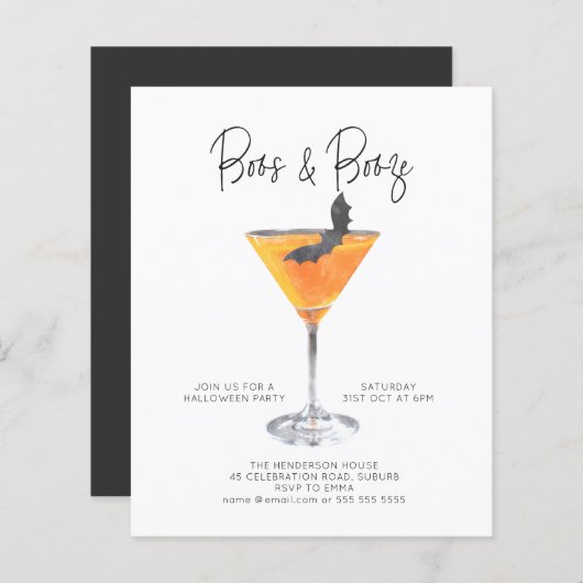 Budget Boos & Booze Cocktail Halloween Party (Voorkant / Achterkant)