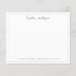 Budget Border Girly Script Name Address Note Card