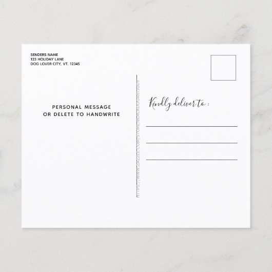 Budget Bordure Collie Chien Joyeux Noël Carte post (Dos)