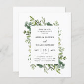 Budget Botanical Engagement Party Uitnodiging (Voorkant / Achterkant)