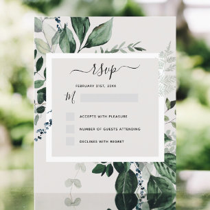 Budget Botanical Greenery RSVP Uitnodiging