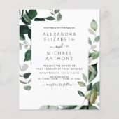 Budget Botanical Greenery Wedding Flyer (Voorkant)