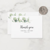 Budget Botanique Eucalyptus Mariage Carte de remer (Devant/Arrière en situation)