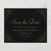 Budget Botanisch Frame Zwart Goud Save the Date (Voorkant)