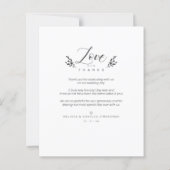 Budget Botanische Elegant Love & Bedankt Weddensch (Achterkant)