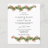 Budget Bough of Holly Kerstbruilding Invitation (Voorkant)