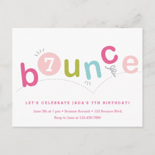 Budget Bounce Girls Birthday Party Uitnodiging Briefkaart