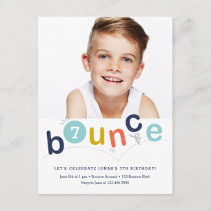 Budget Bounce Kids Verjaardagsfeestje Uitnodiging Briefkaart