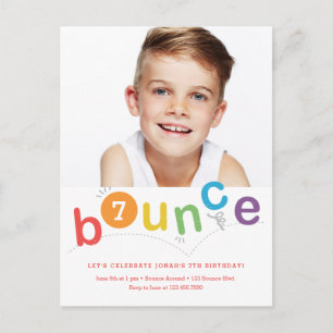 Budget Bounce Kids Verjaardagsfeestje Uitnodiging Briefkaart