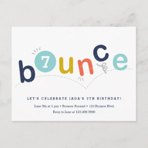 Budget Bounce Verjaardagsfeestje Uitnodiging Briefkaart