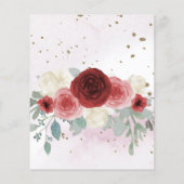 Budget Bourgogne Bloemen Prinses Sweet 16 Invite (Achterkant)